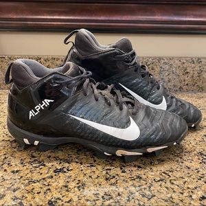 Nike Men's Alpha Menace 2 Shark Black/White Football Cleats Size 9.5 AQ7653-001